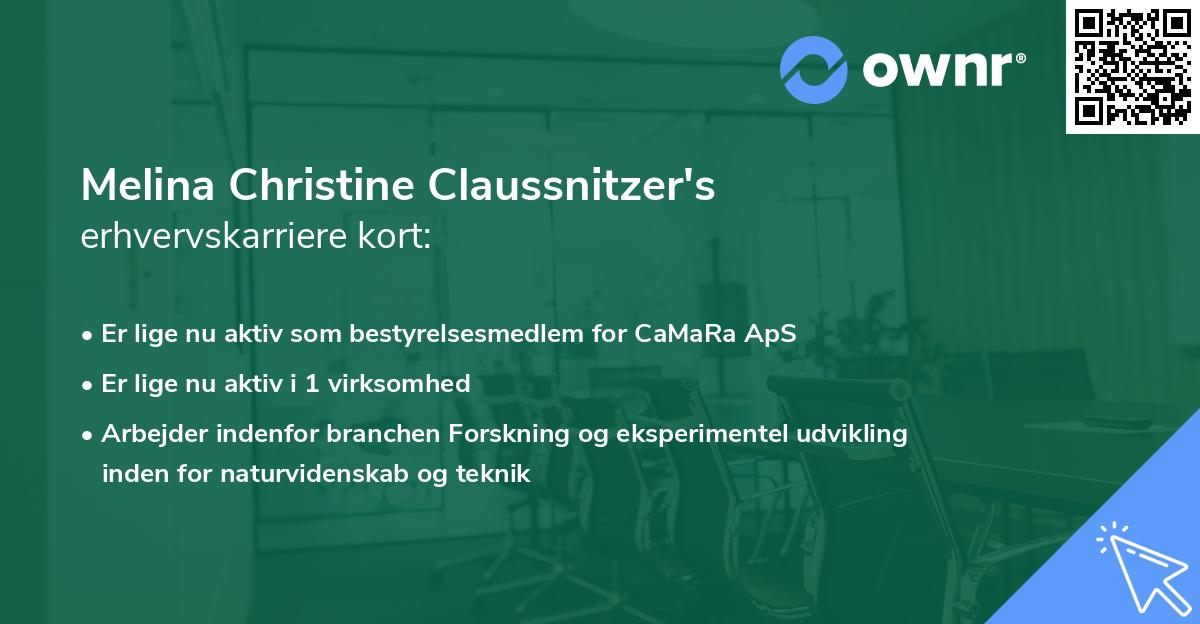 Melina Christine Claussnitzer's erhvervskarriere kort