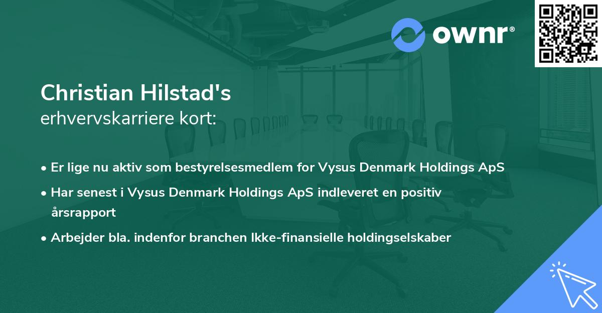 Christian Hilstad's erhvervskarriere kort