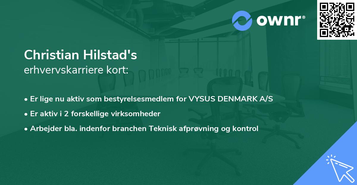 Christian Hilstad's erhvervskarriere kort