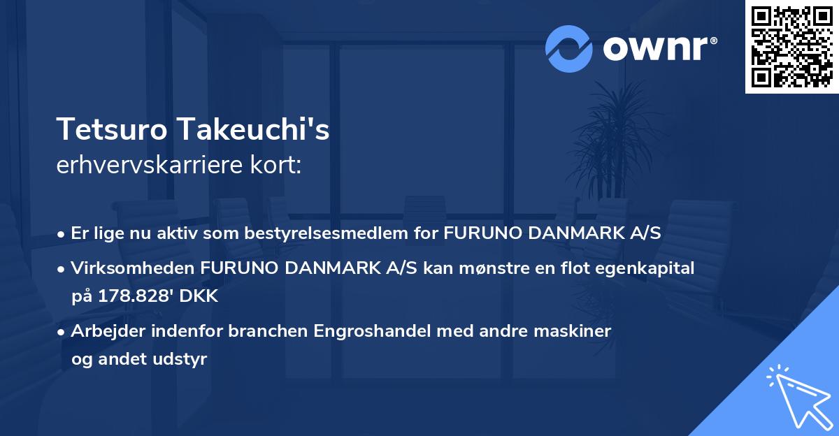 Tetsuro Takeuchi's erhvervskarriere kort