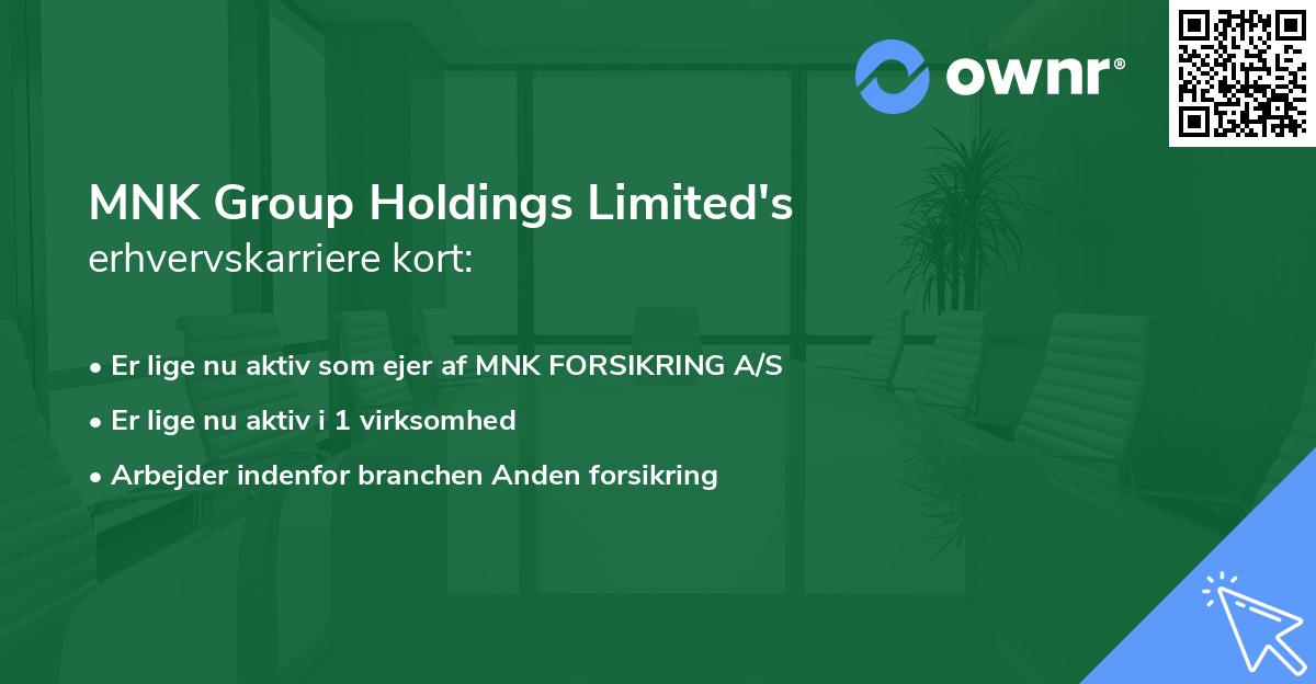MNK Group Holdings Limited's erhvervskarriere kort