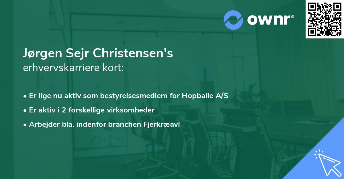 Jørgen Sejr Christensen's erhvervskarriere kort