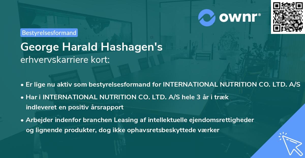 George Harald Hashagen's erhvervskarriere kort