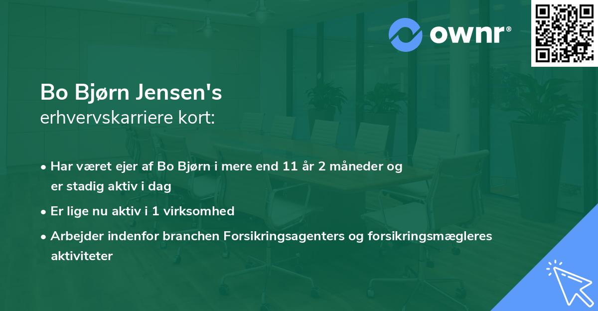Bo Bjørn Jensen's erhvervskarriere kort