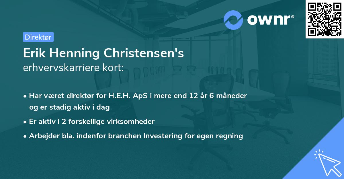 Erik Henning Christensen's erhvervskarriere kort