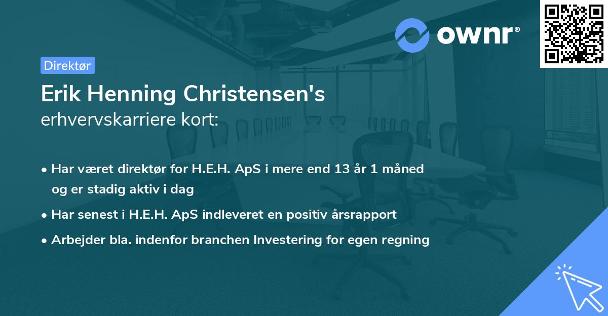 Erik Henning Christensen's erhvervskarriere kort
