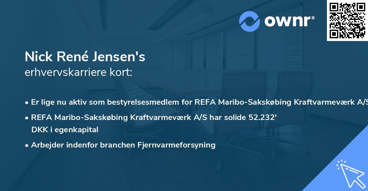 Nick René Jensen's erhvervskarriere kort