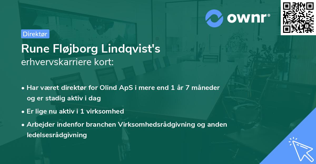 Rune Fløjborg Lindqvist's erhvervskarriere kort
