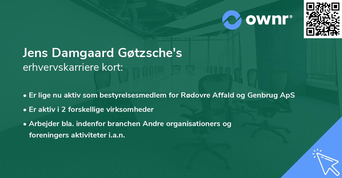 Jens Damgaard Gøtzsche's erhvervskarriere kort