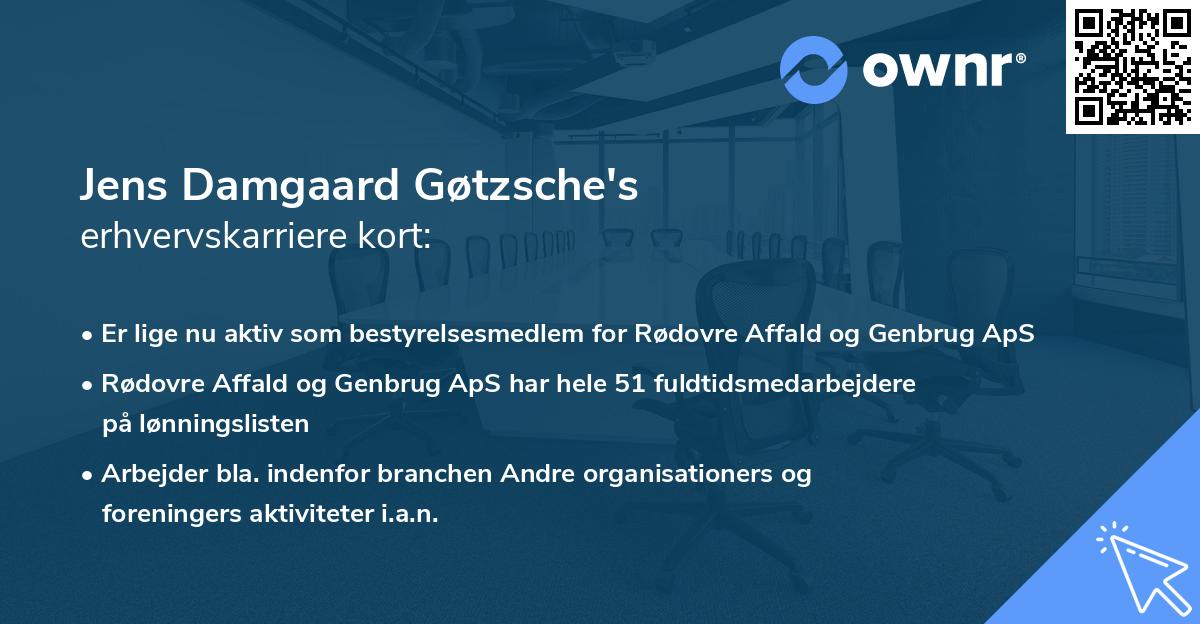 Jens Damgaard Gøtzsche's erhvervskarriere kort