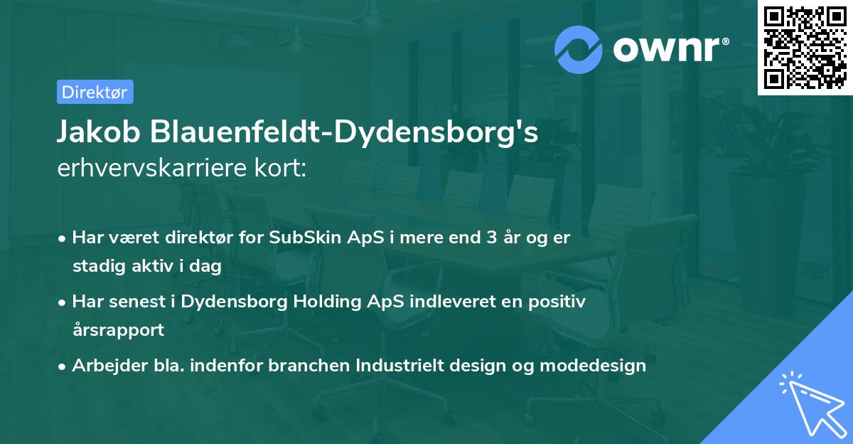 Jakob Blauenfeldt-Dydensborg's erhvervskarriere kort