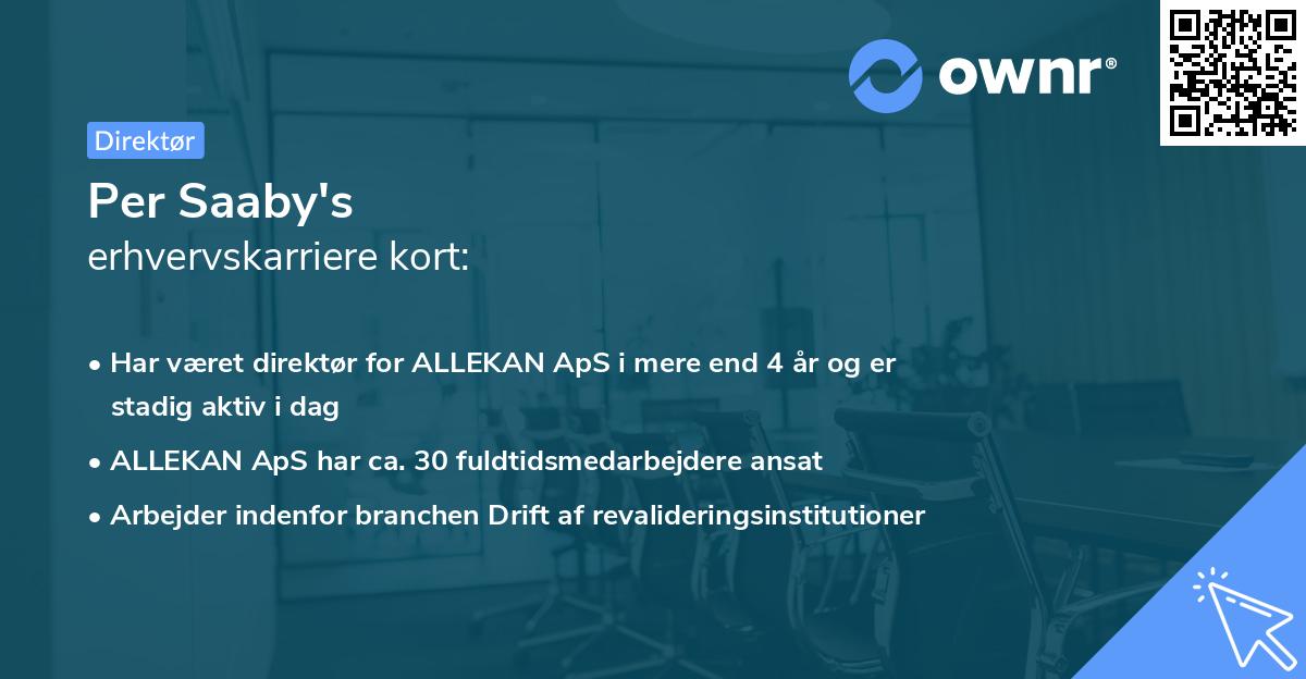 Per Saaby's erhvervskarriere kort
