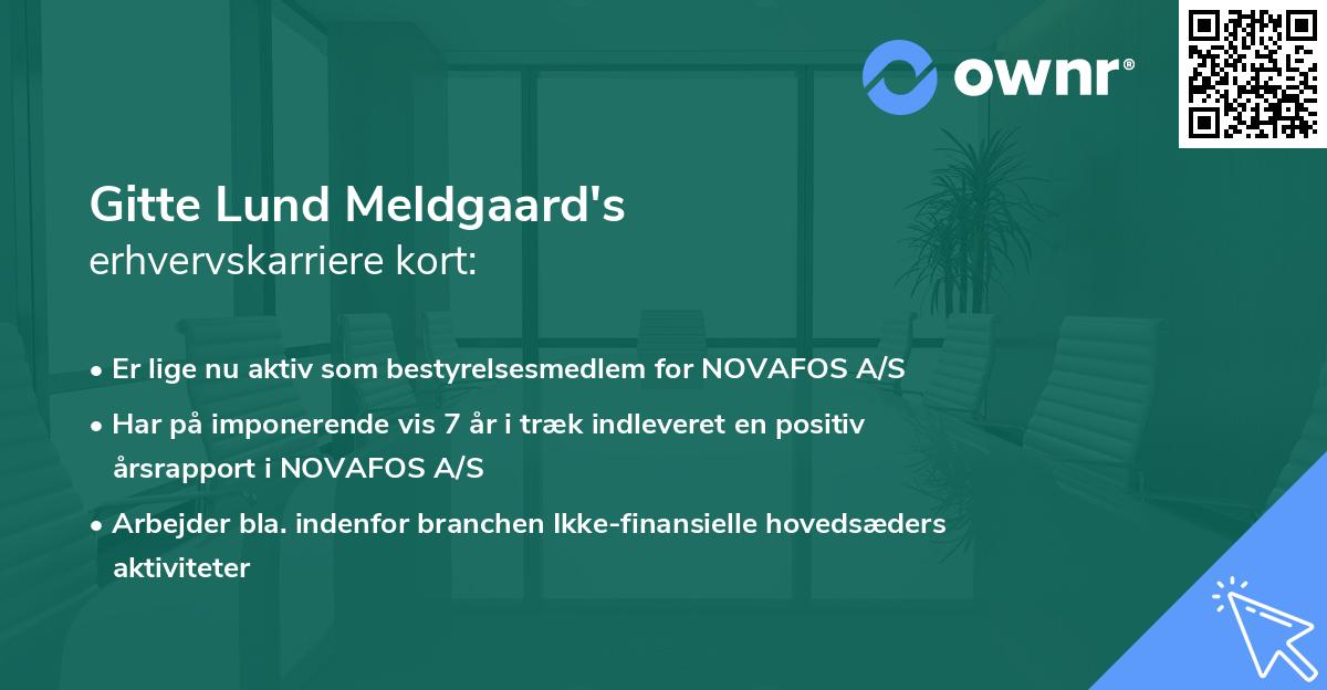 Gitte Lund Meldgaard's erhvervskarriere kort