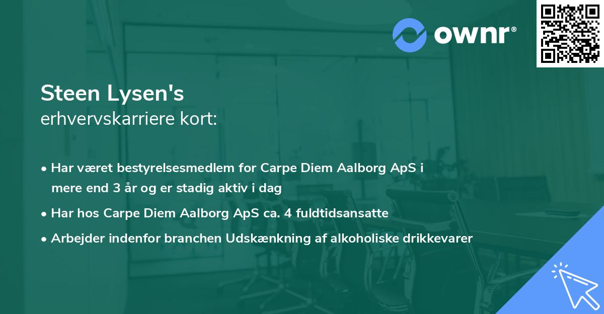 Steen Lysen's erhvervskarriere kort