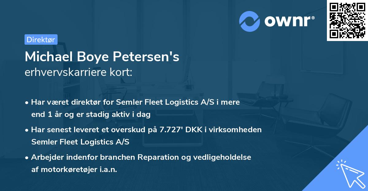 Michael Boye Petersen's erhvervskarriere kort