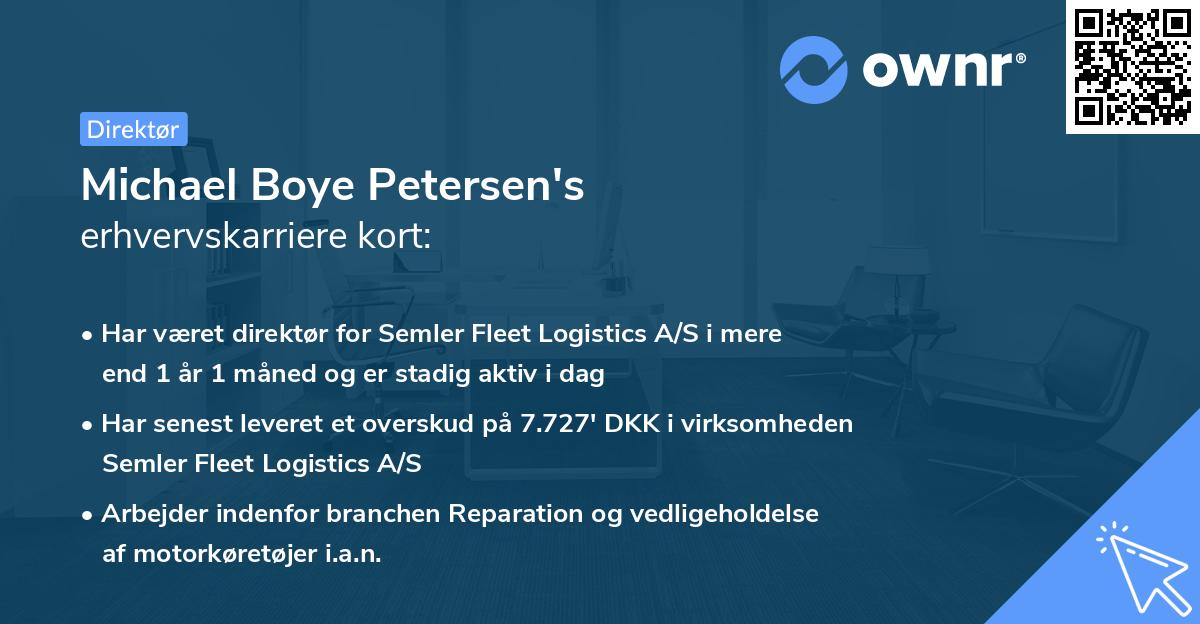 Michael Boye Petersen's erhvervskarriere kort