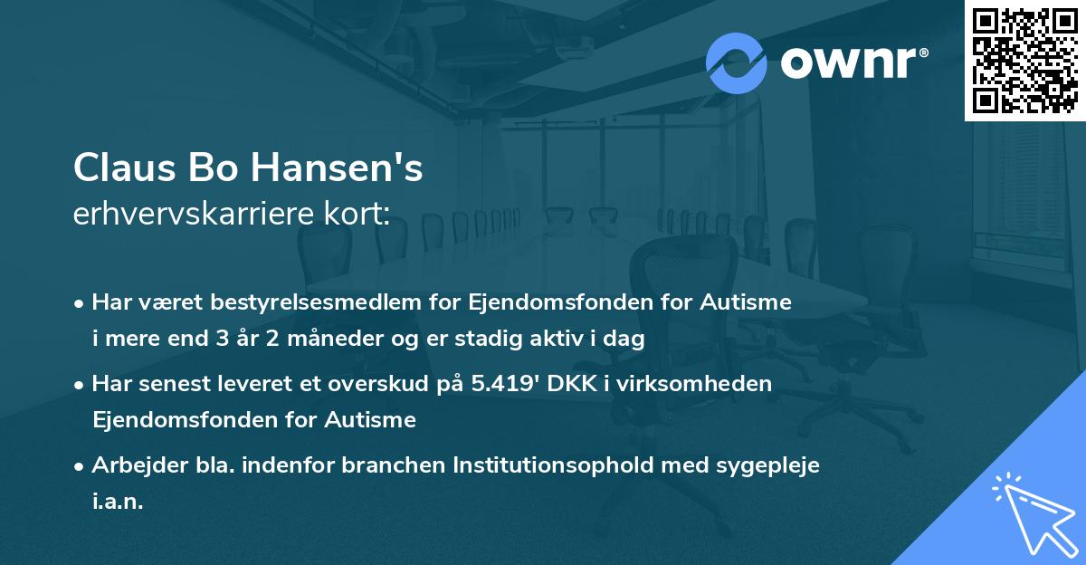Claus Bo Hansen's erhvervskarriere kort