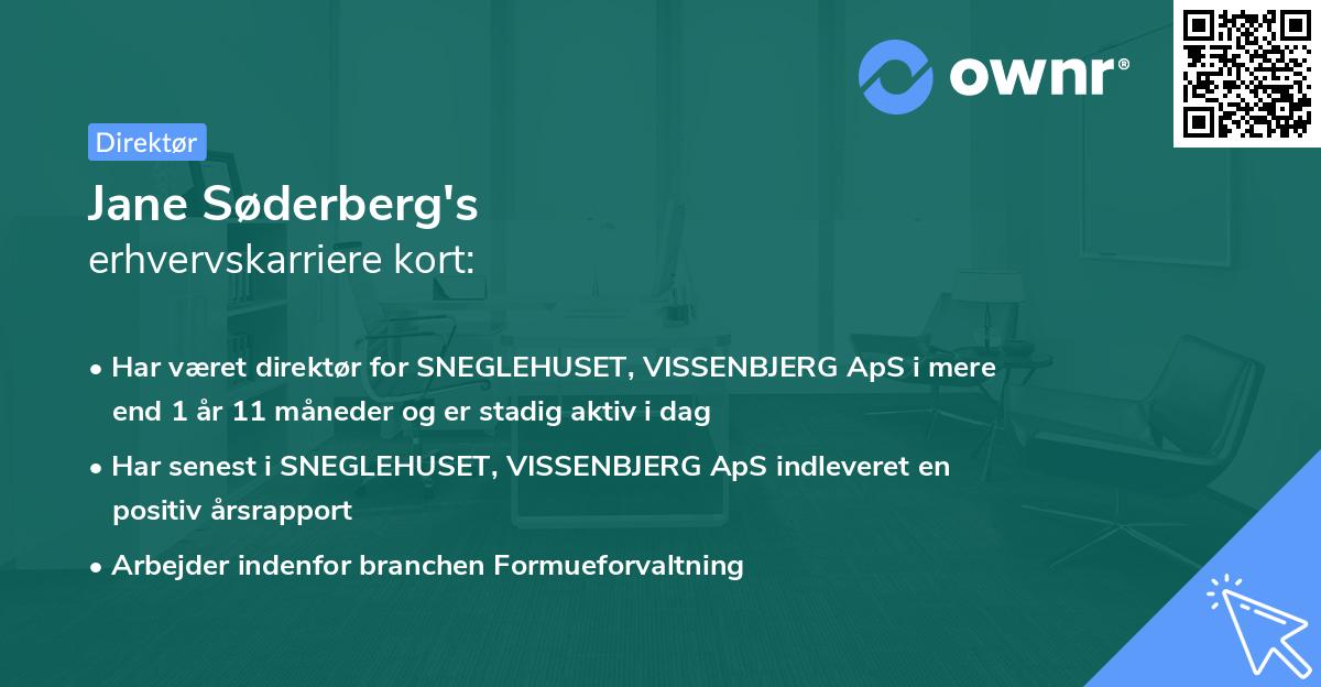Jane Søderberg's erhvervskarriere kort