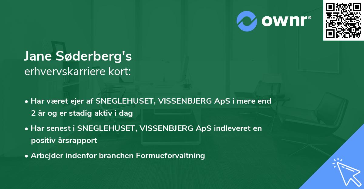 Jane Søderberg's erhvervskarriere kort