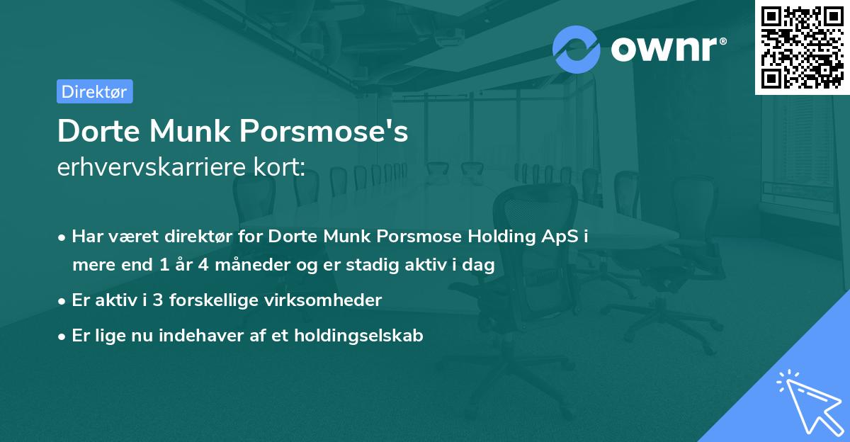 Dorte Munk Porsmose's erhvervskarriere kort