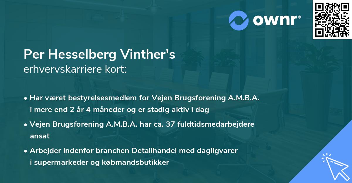 Per Hesselberg Vinther's erhvervskarriere kort