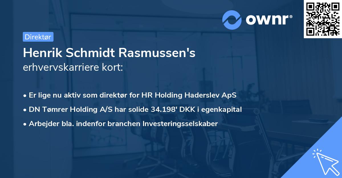 Henrik Schmidt Rasmussen's erhvervskarriere kort