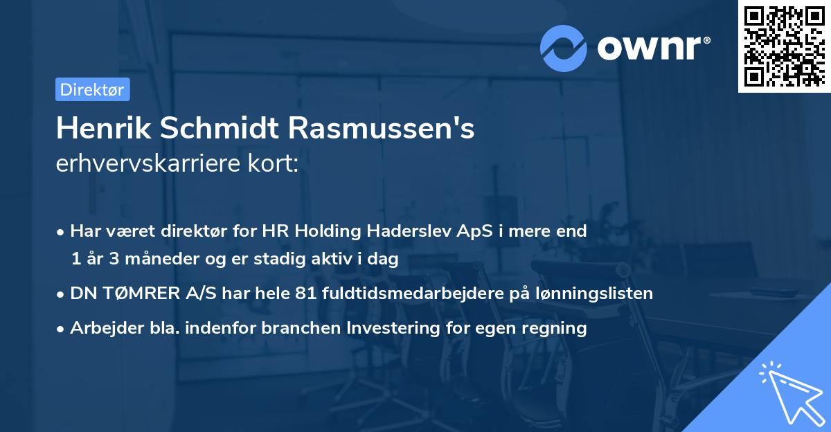 Henrik Schmidt Rasmussen's erhvervskarriere kort