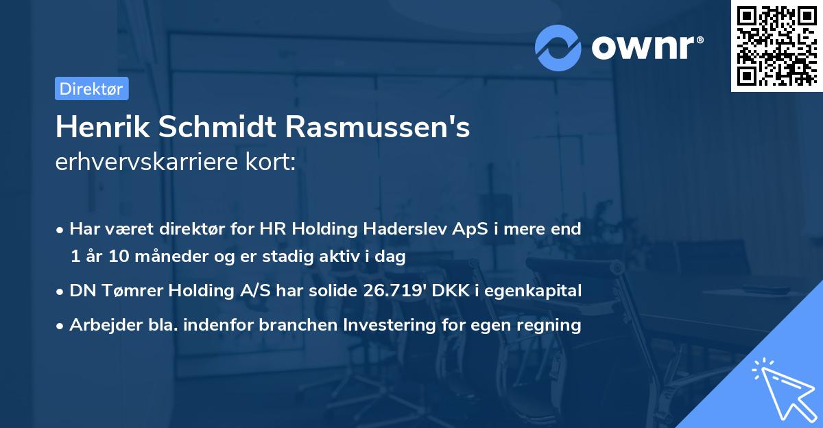 Henrik Schmidt Rasmussen's erhvervskarriere kort