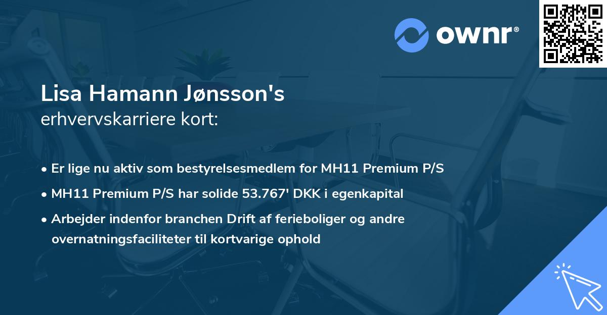 Lisa Hamann Jønsson's erhvervskarriere kort