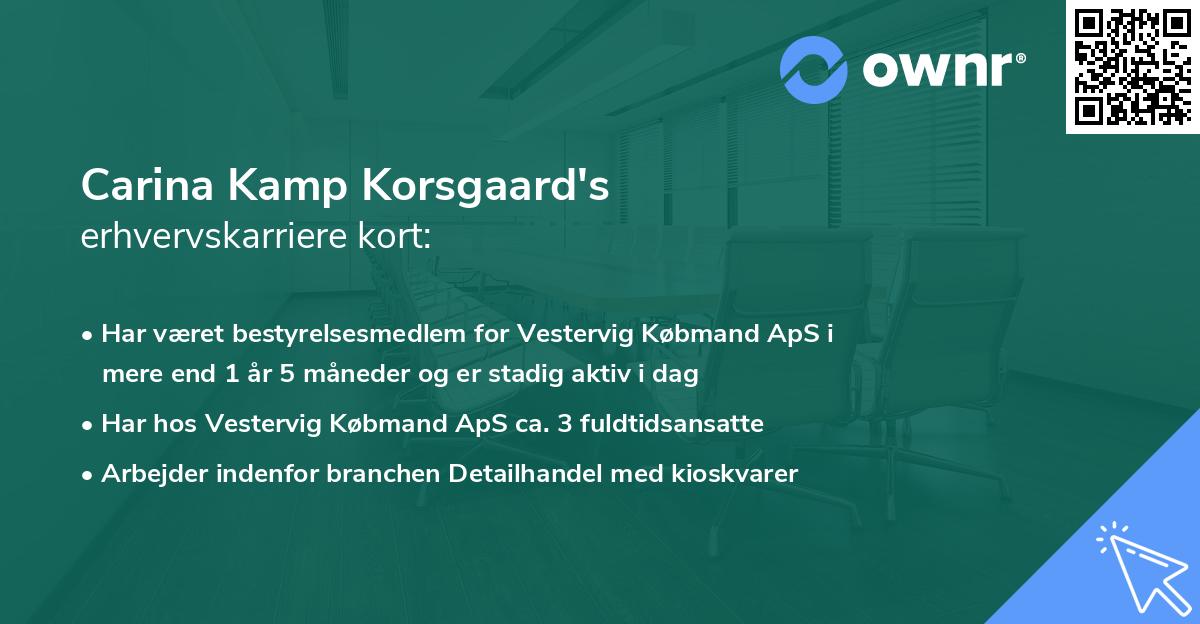 Carina Kamp Korsgaard's erhvervskarriere kort