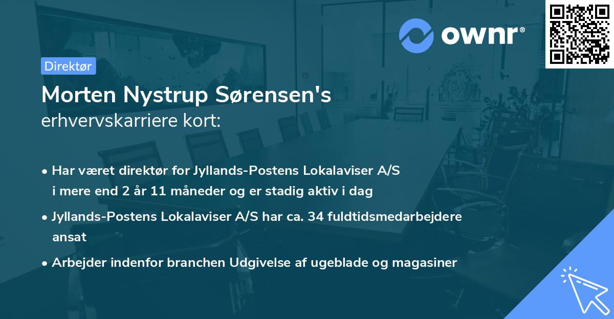 Morten Nystrup Sørensen's erhvervskarriere kort