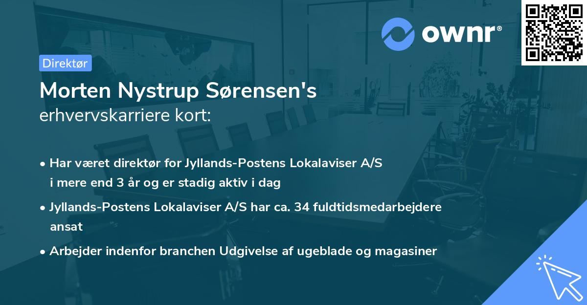 Morten Nystrup Sørensen's erhvervskarriere kort
