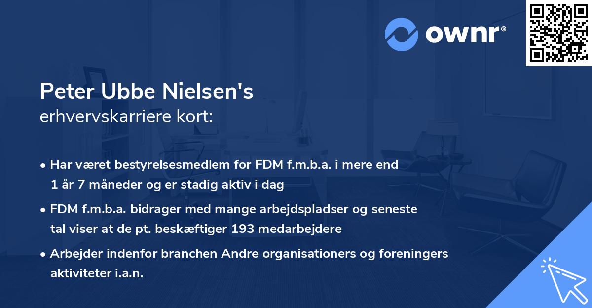 Peter Ubbe Nielsen's erhvervskarriere kort