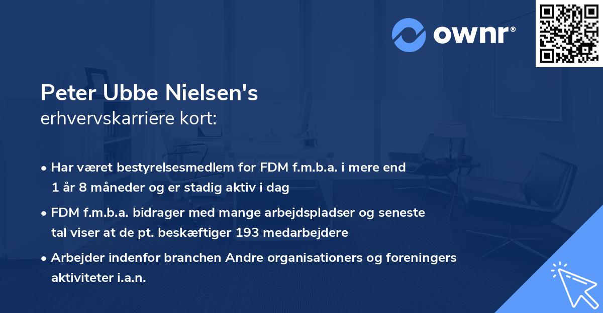 Peter Ubbe Nielsen's erhvervskarriere kort