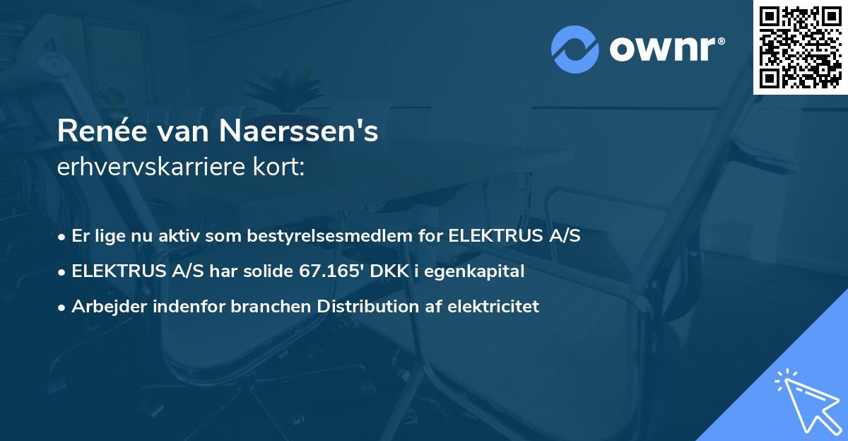 Renée van Naerssen's erhvervskarriere kort