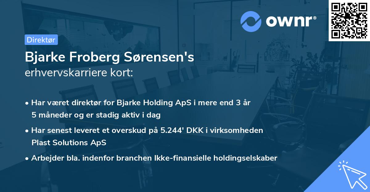 Bjarke Froberg Sørensen's erhvervskarriere kort
