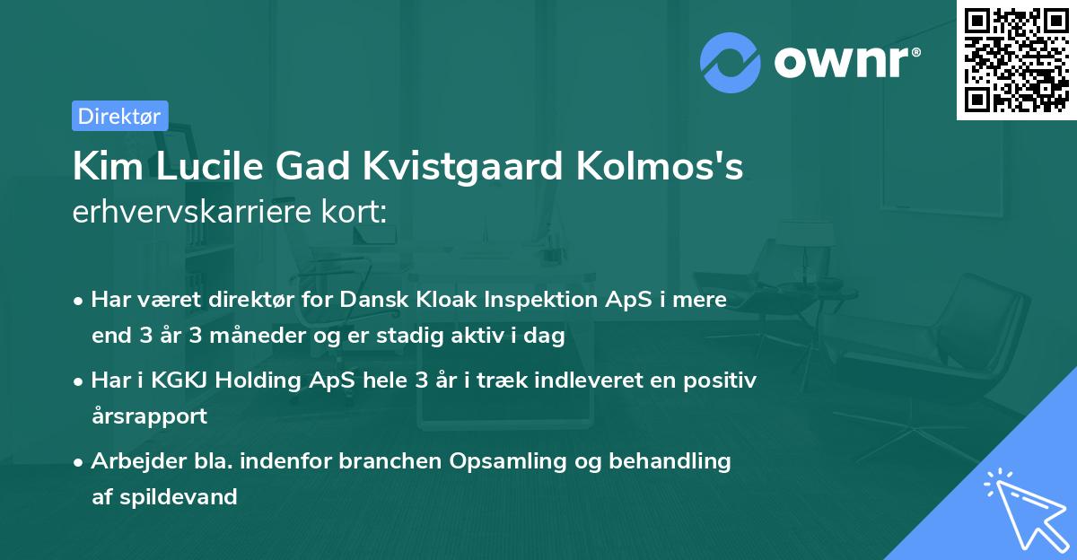 Kim Lucile Gad Kvistgaard Kolmos's erhvervskarriere kort