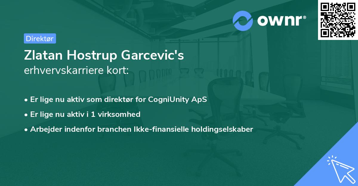 Zlatan Hostrup Garcevic's erhvervskarriere kort