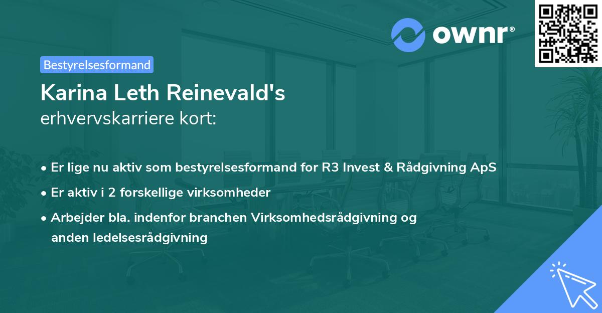 Karina Leth Reinevald's erhvervskarriere kort