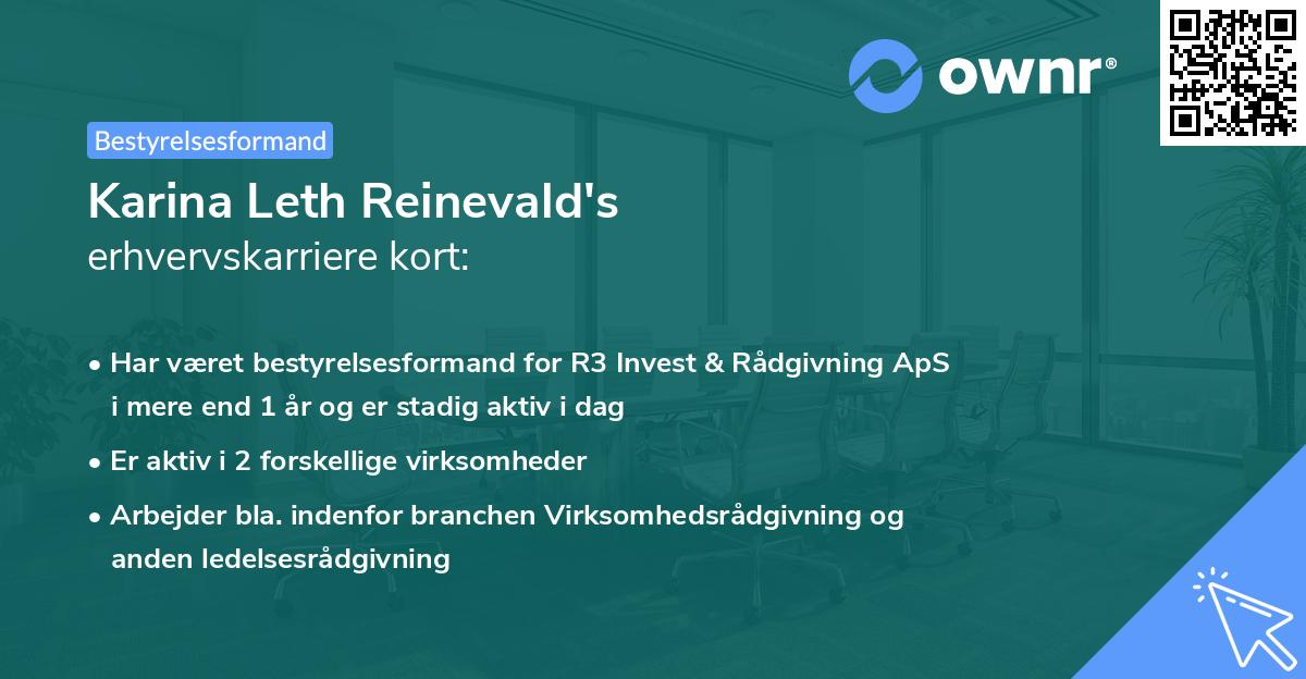 Karina Leth Reinevald's erhvervskarriere kort