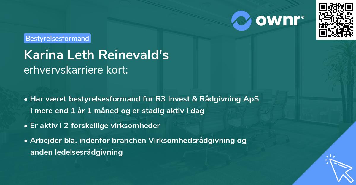 Karina Leth Reinevald's erhvervskarriere kort