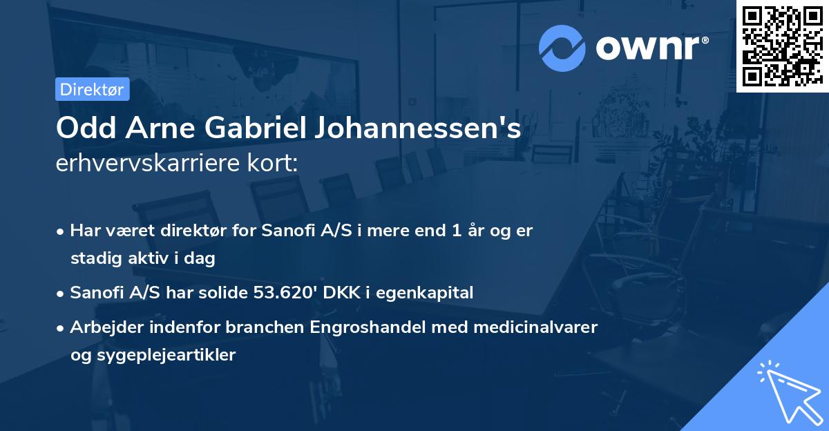 Odd Arne Gabriel Johannessen's erhvervskarriere kort