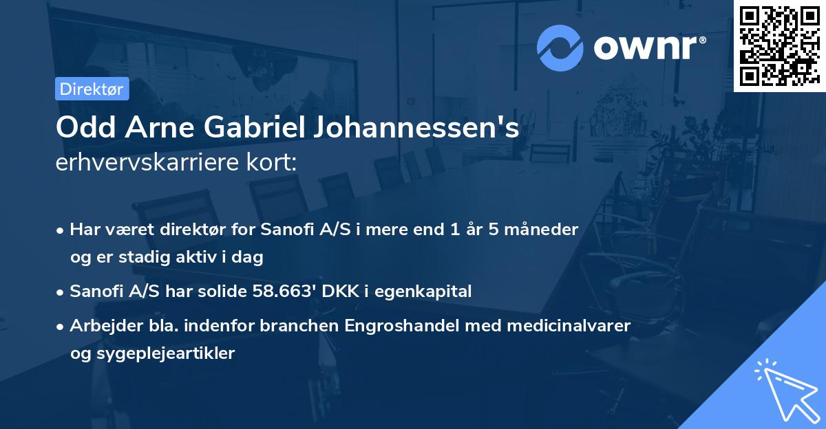 Odd Arne Gabriel Johannessen's erhvervskarriere kort