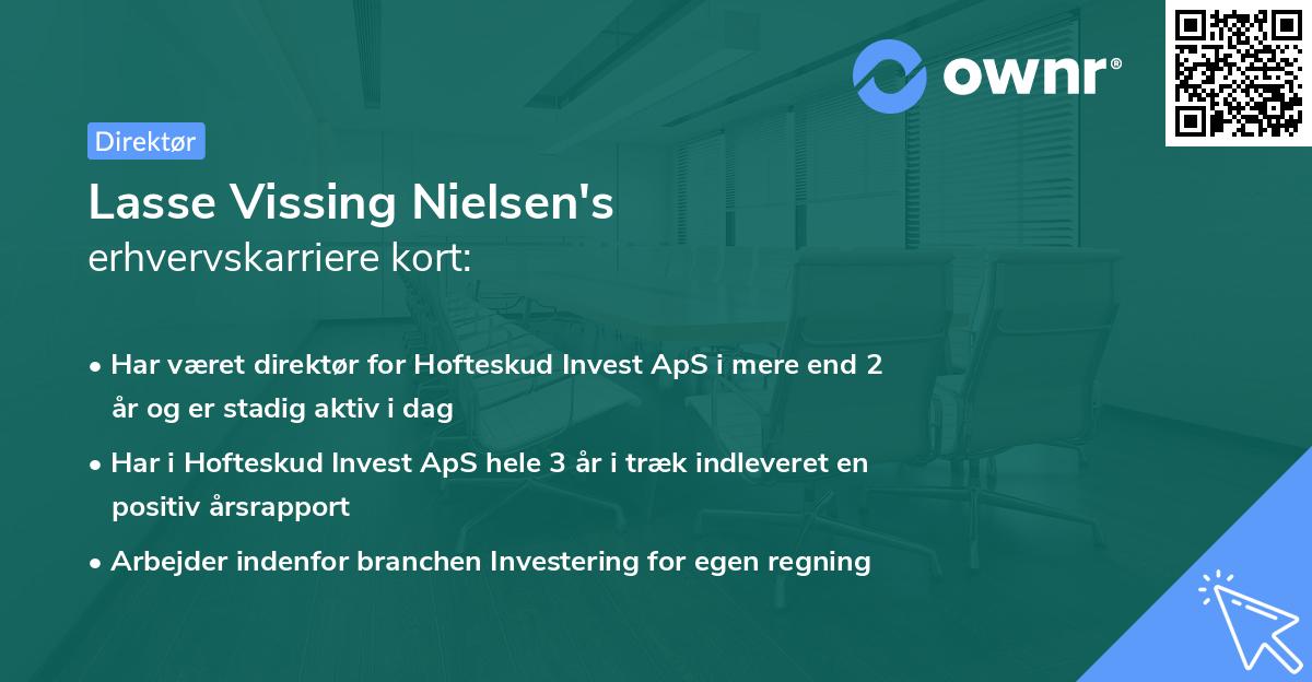 Lasse Vissing Nielsen's erhvervskarriere kort