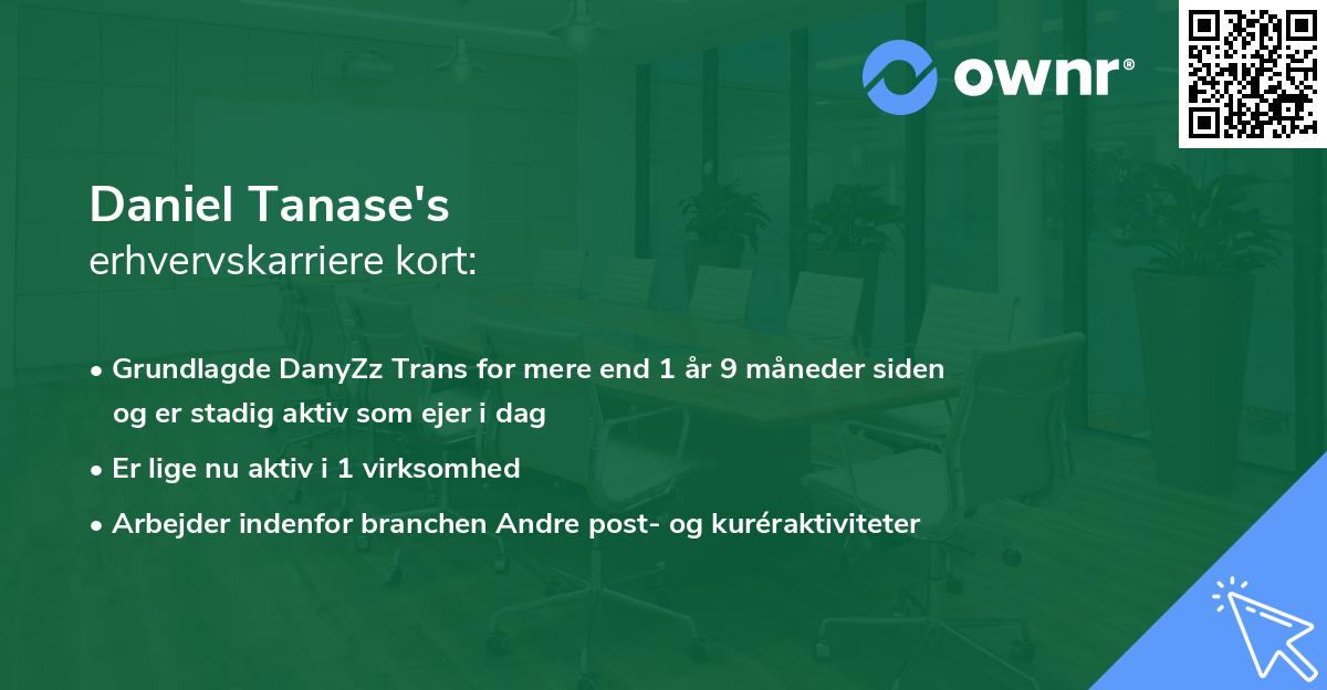 Daniel Tanase's erhvervskarriere kort