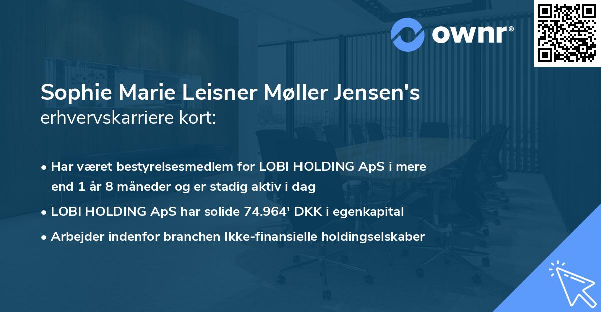 Sophie Marie Leisner Møller Jensen's erhvervskarriere kort
