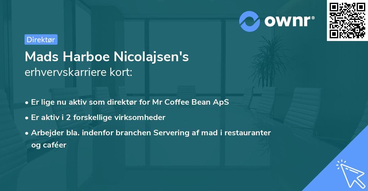 Mads Harboe Nicolajsen's erhvervskarriere kort