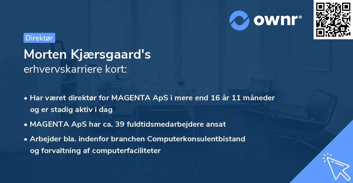 Morten Kjærsgaard's erhvervskarriere kort