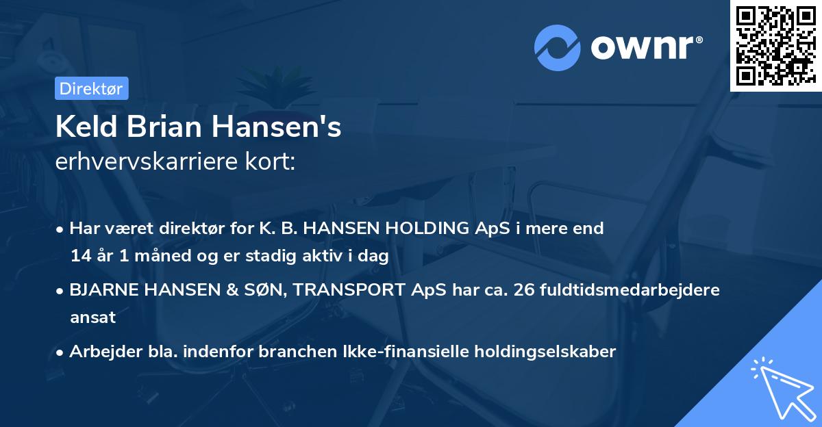 Keld Brian Hansen's erhvervskarriere kort