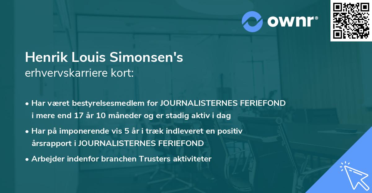 Henrik Louis Simonsen's erhvervskarriere kort